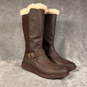 Merrell Boots Women's 8.5 Brown Leather Faux Fur Waterproof Winter J99090